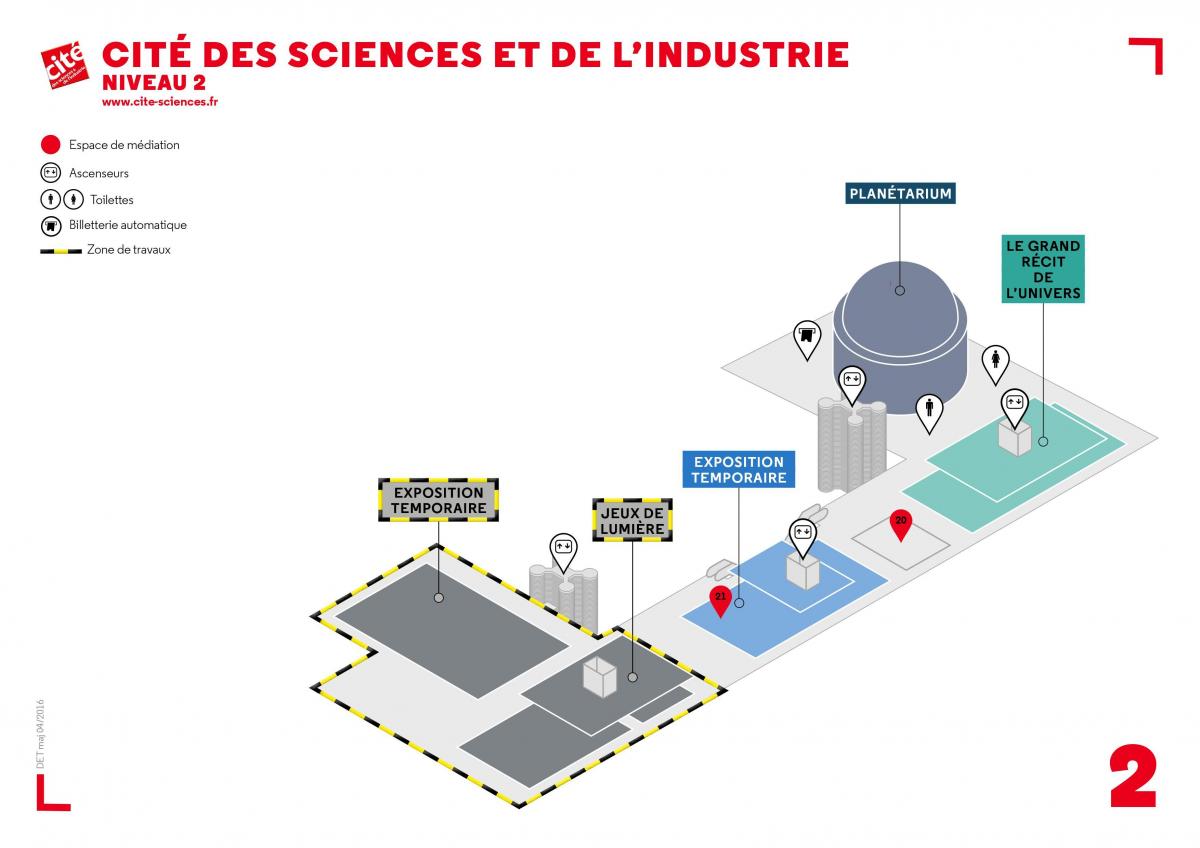რუკა Cité des Sciences et de l მრეწველობის დონე 2
