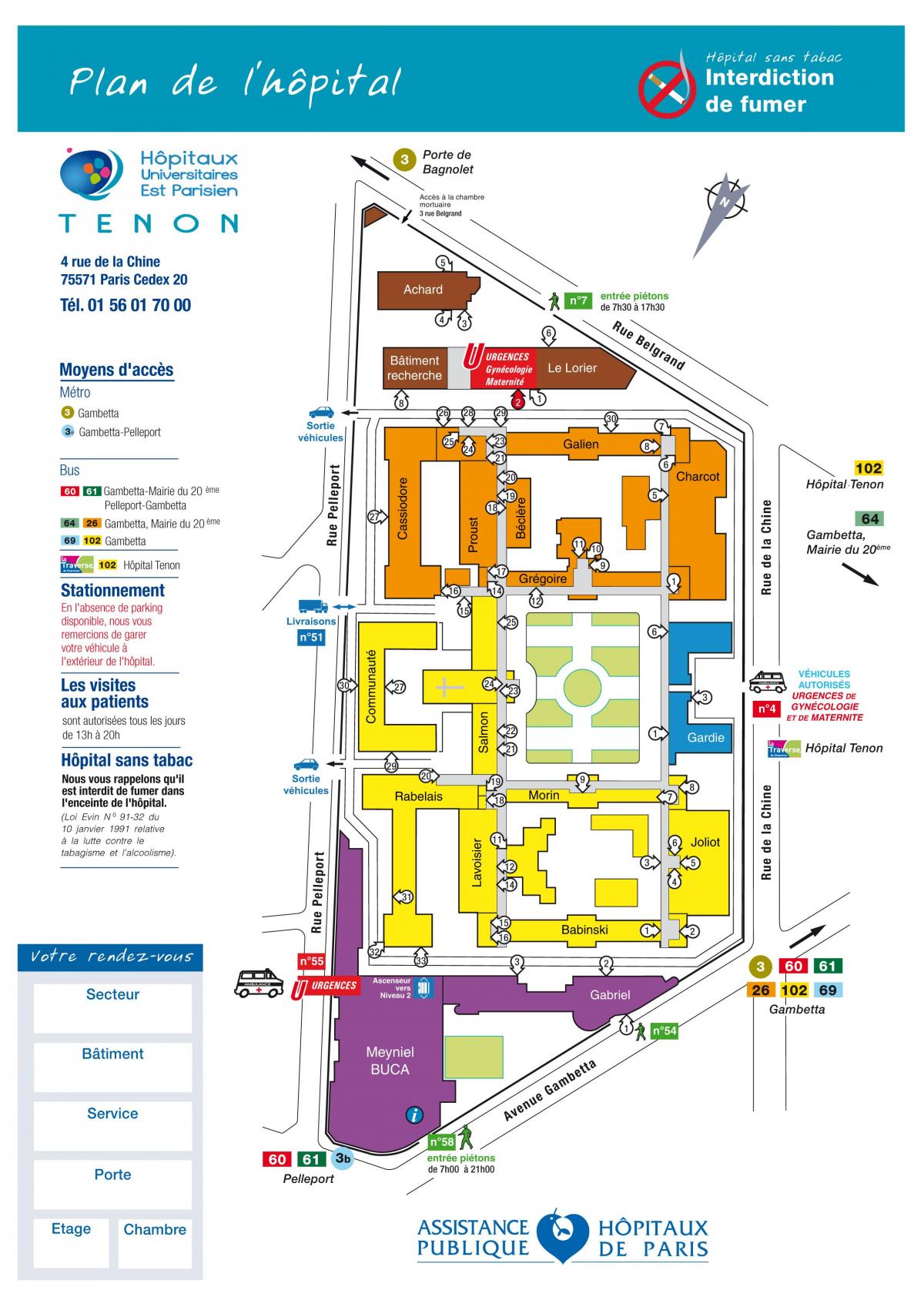 რუკა Tenon საავადმყოფოს