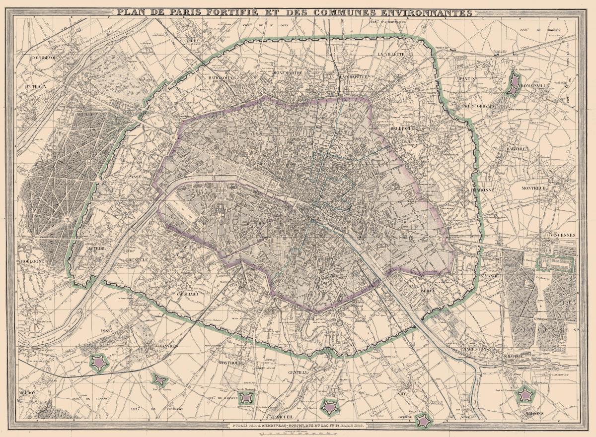 რუკა პარიზში 1850