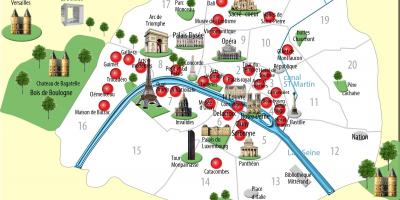 რუკა პარიზის ძეგლები