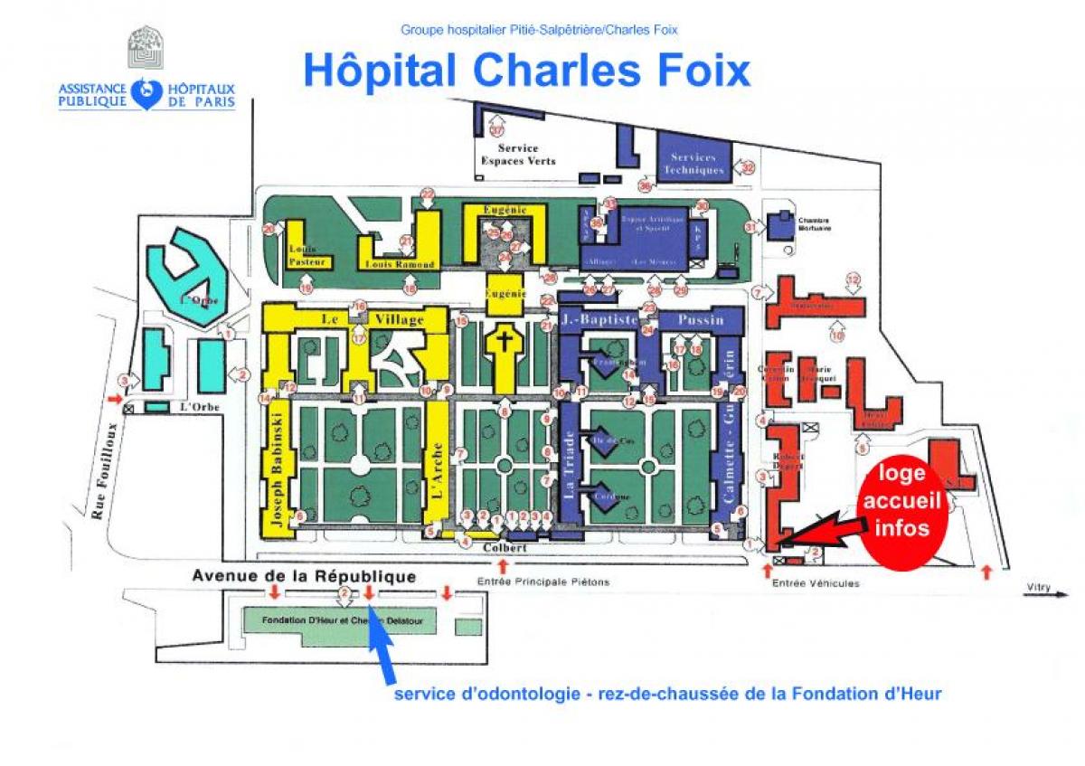 რუკა Charles-Foix საავადმყოფოს