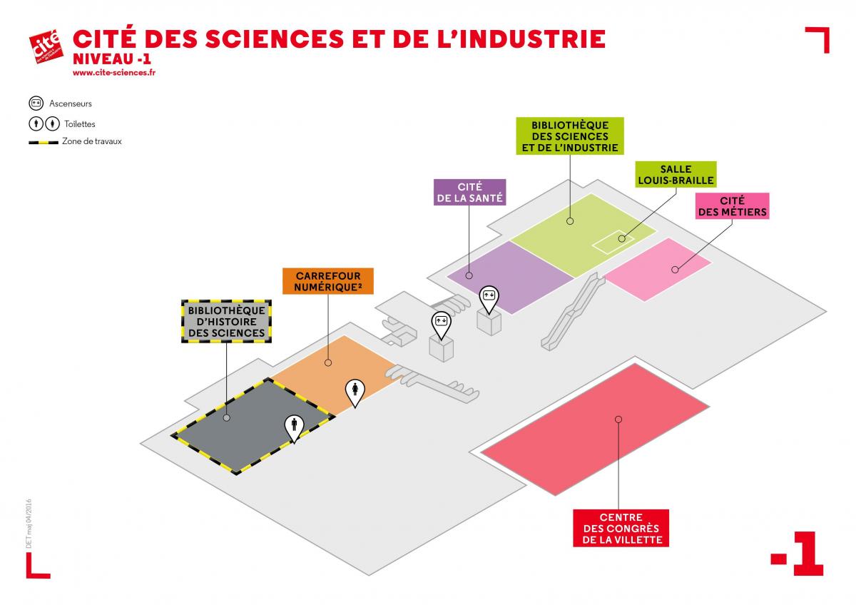 რუკა Cité des Sciences et de l მრეწველობის დონეზე -1