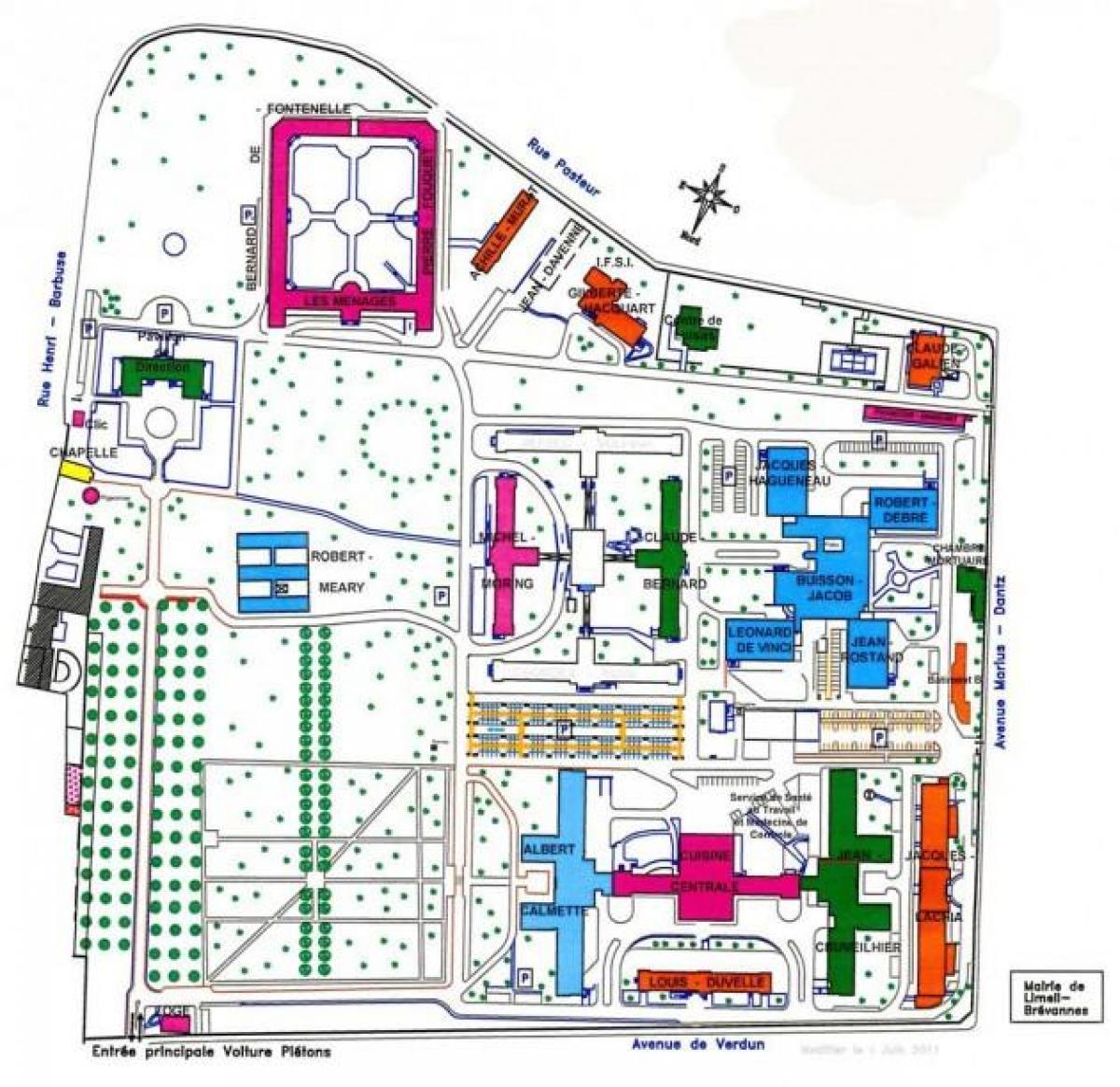 რუკა Emile-Roux საავადმყოფოს