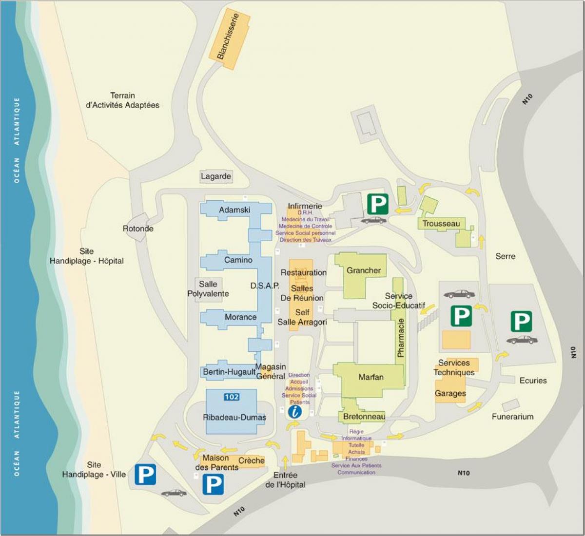 რუკა Marin de Hendaye საავადმყოფოს