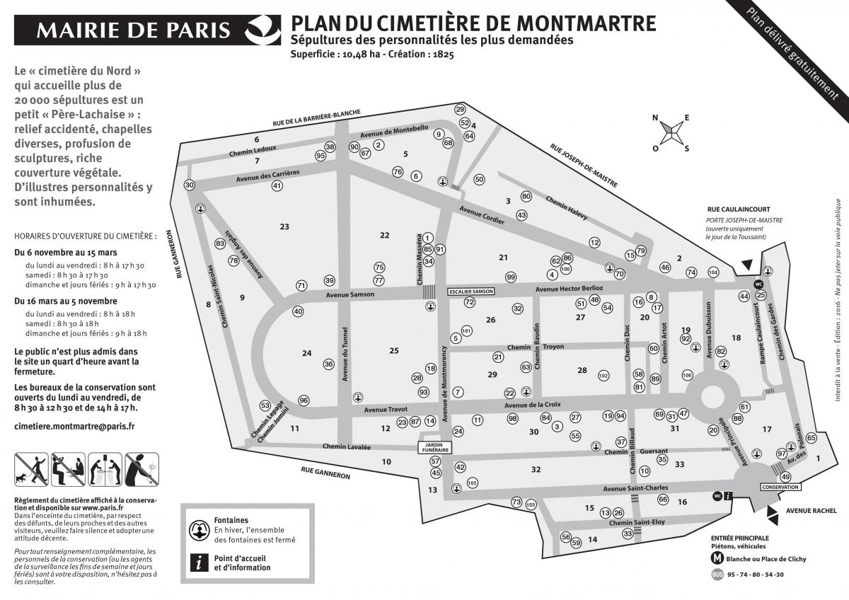 რუკა Montmartre სასაფლაოზე