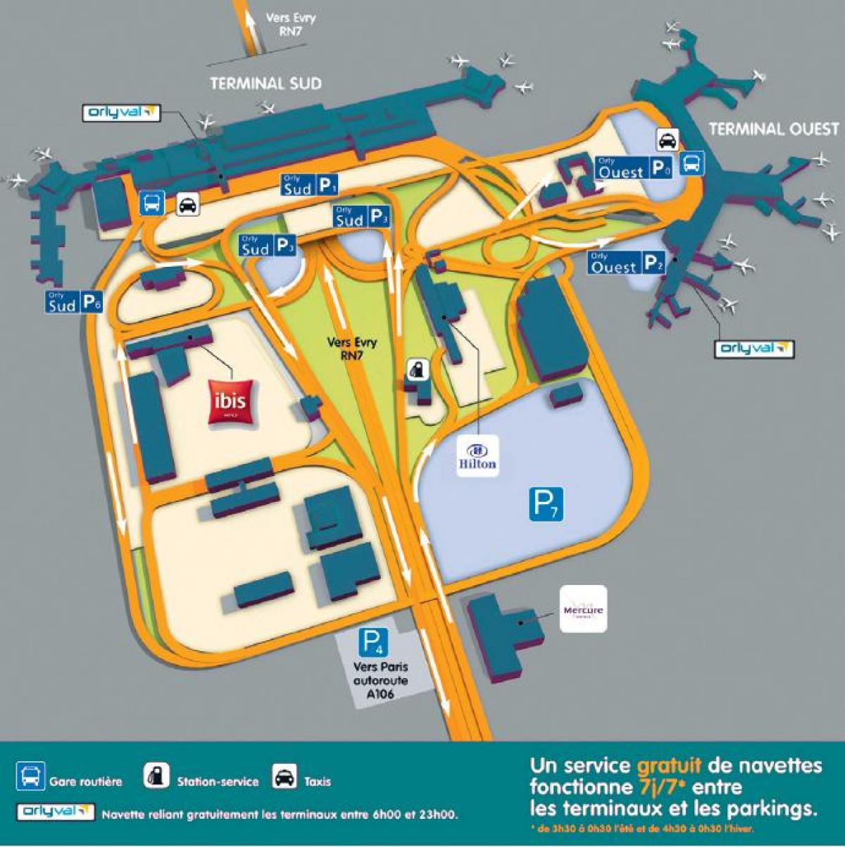 რუკა Orly აეროპორტში