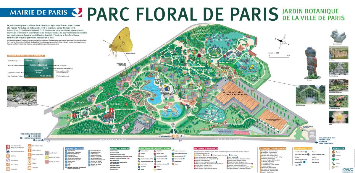 რუკა Parc ყვავილების de Paris