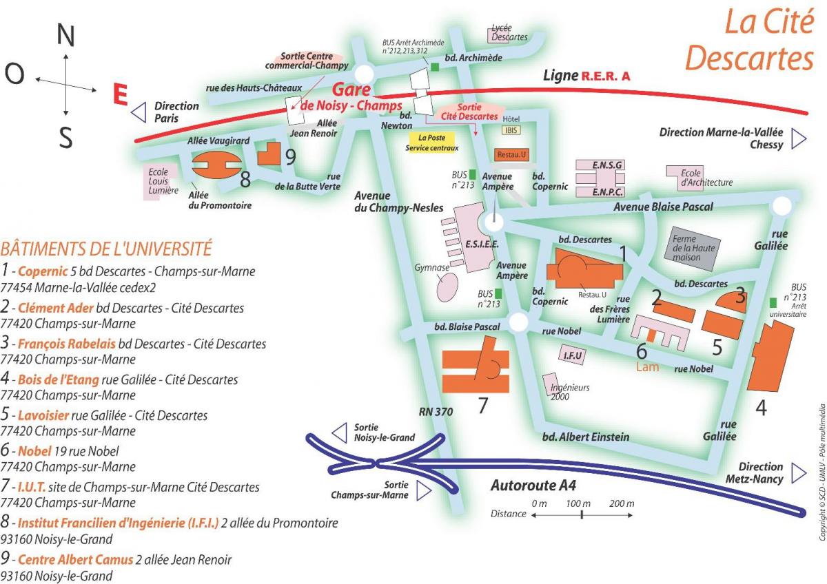 რუკა Univesity პარიზში დეკარტი