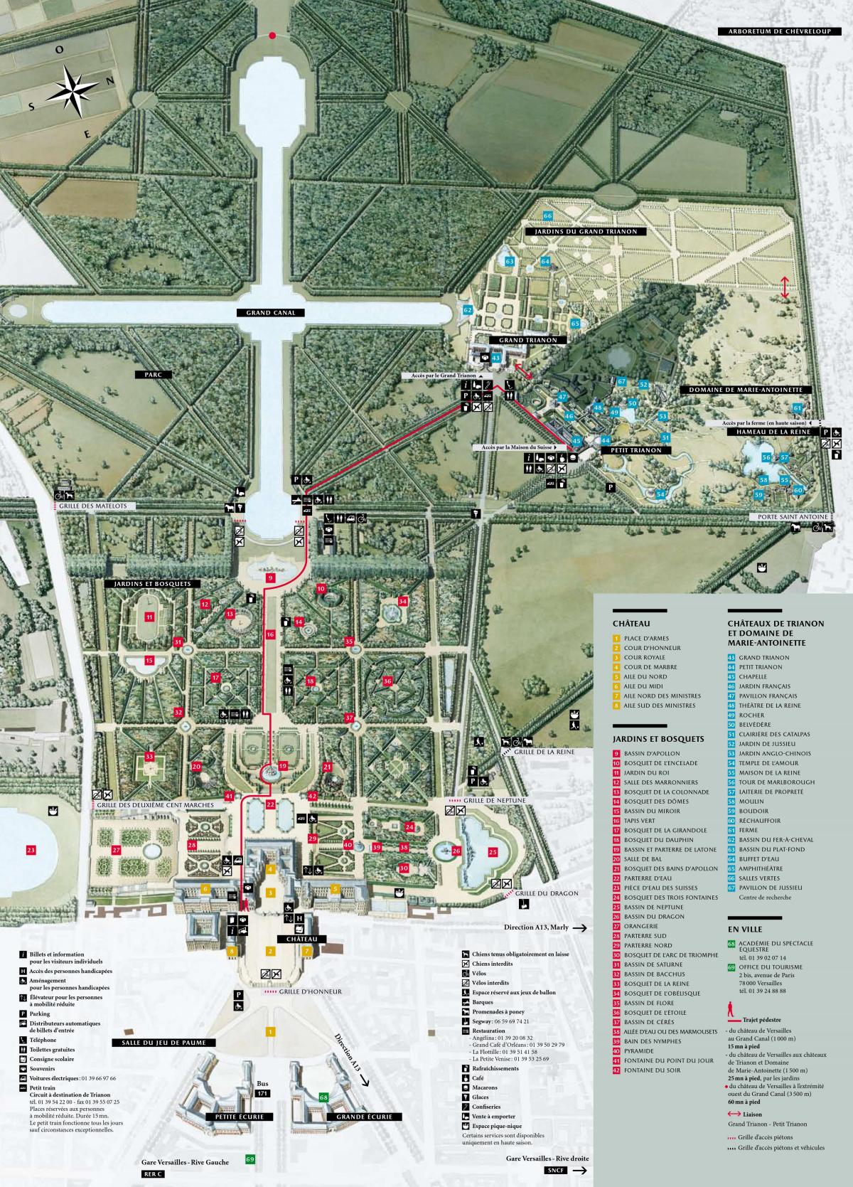რუკა ბაღები Versailles