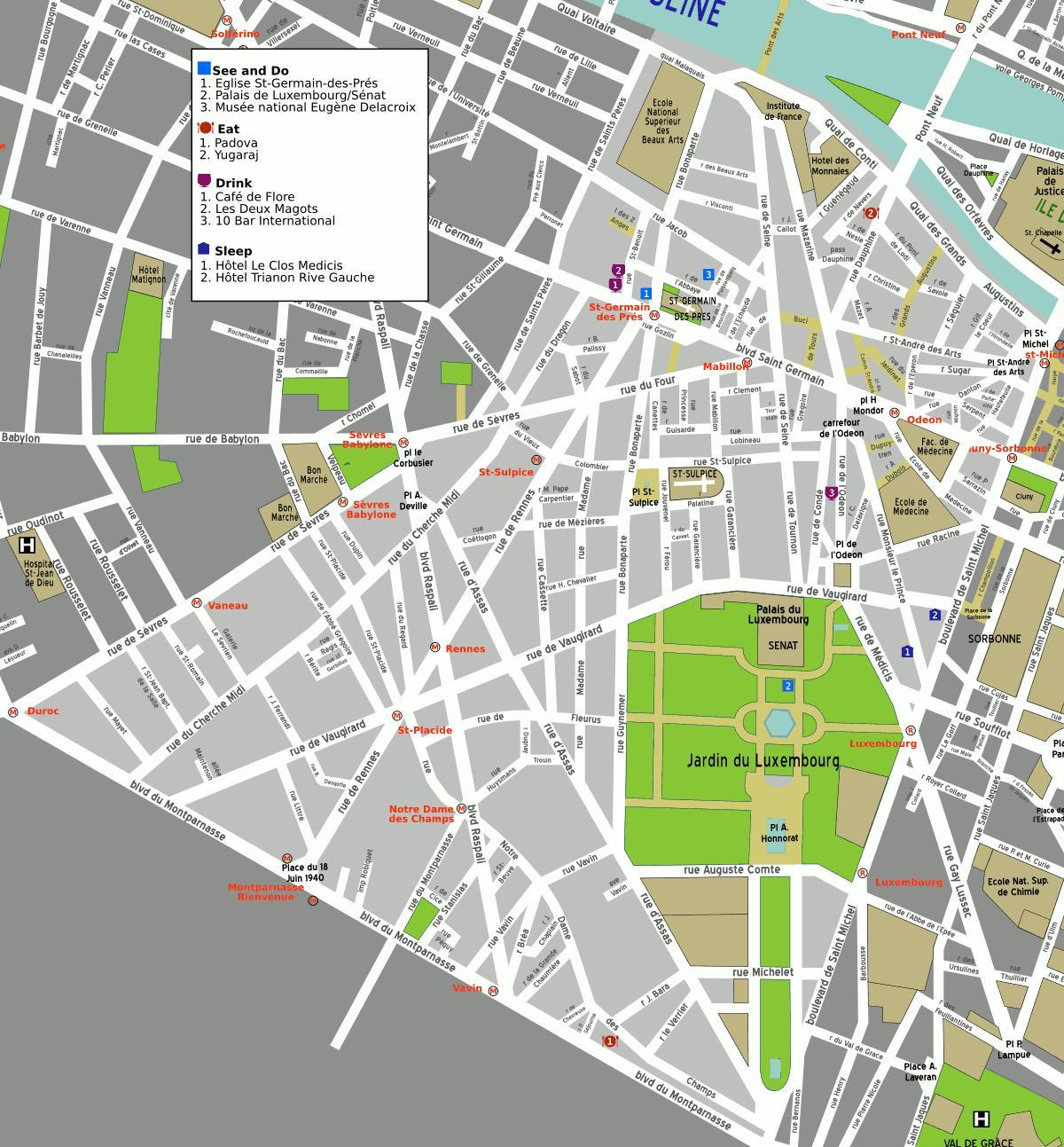 რუკა, მე-6 arrondissement პარიზში