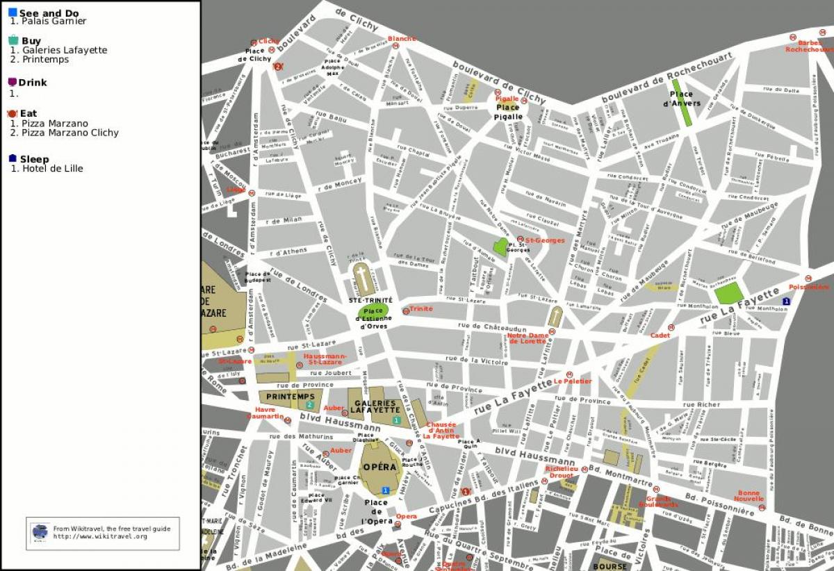 რუკა 9 arrondissement პარიზში