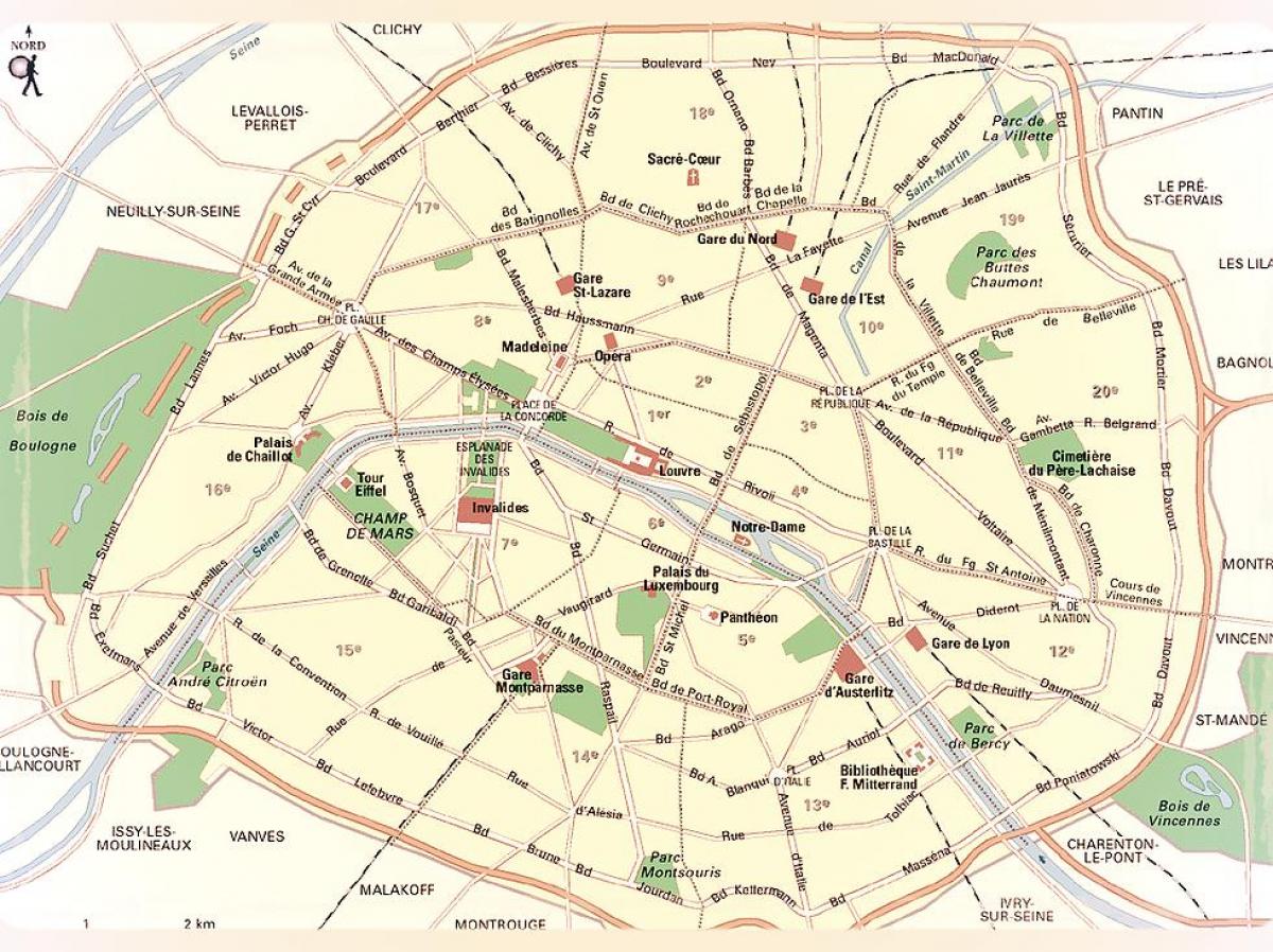 რუკა პარიზის პარკები