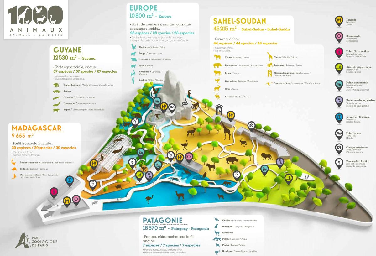 რუკა პარიზის ზოოლოგიური პარკი