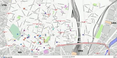 რუკა 18 arrondissement პარიზში