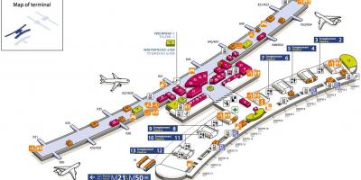 რუკა CDG აეროპორტის ტერმინალის 2E