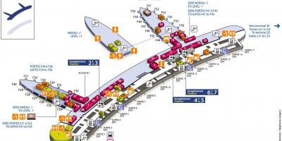 რუკა CDG აეროპორტის ტერმინალის 2F