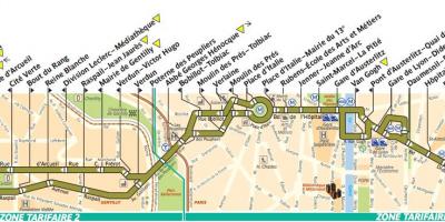 რუკა ავტობუსი პარიზში line 57